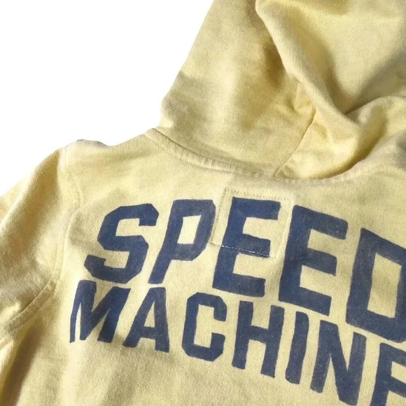 OshKosh Hoodie Size 6 Speed Machine Motorcycle Racer Palm Trees Yellow Stripes - Picture 6 of 8